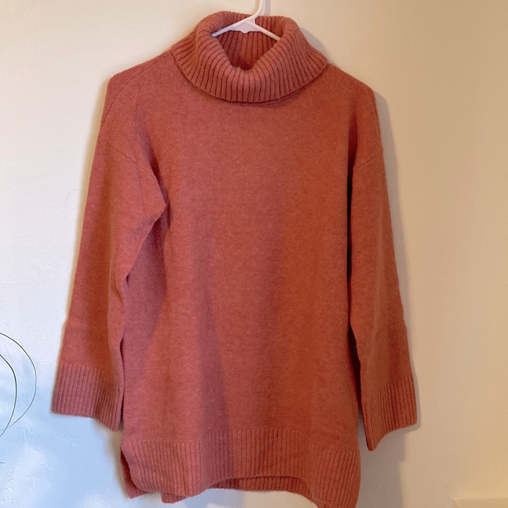 Uniqlo soufflé yarn tunic sweater pink